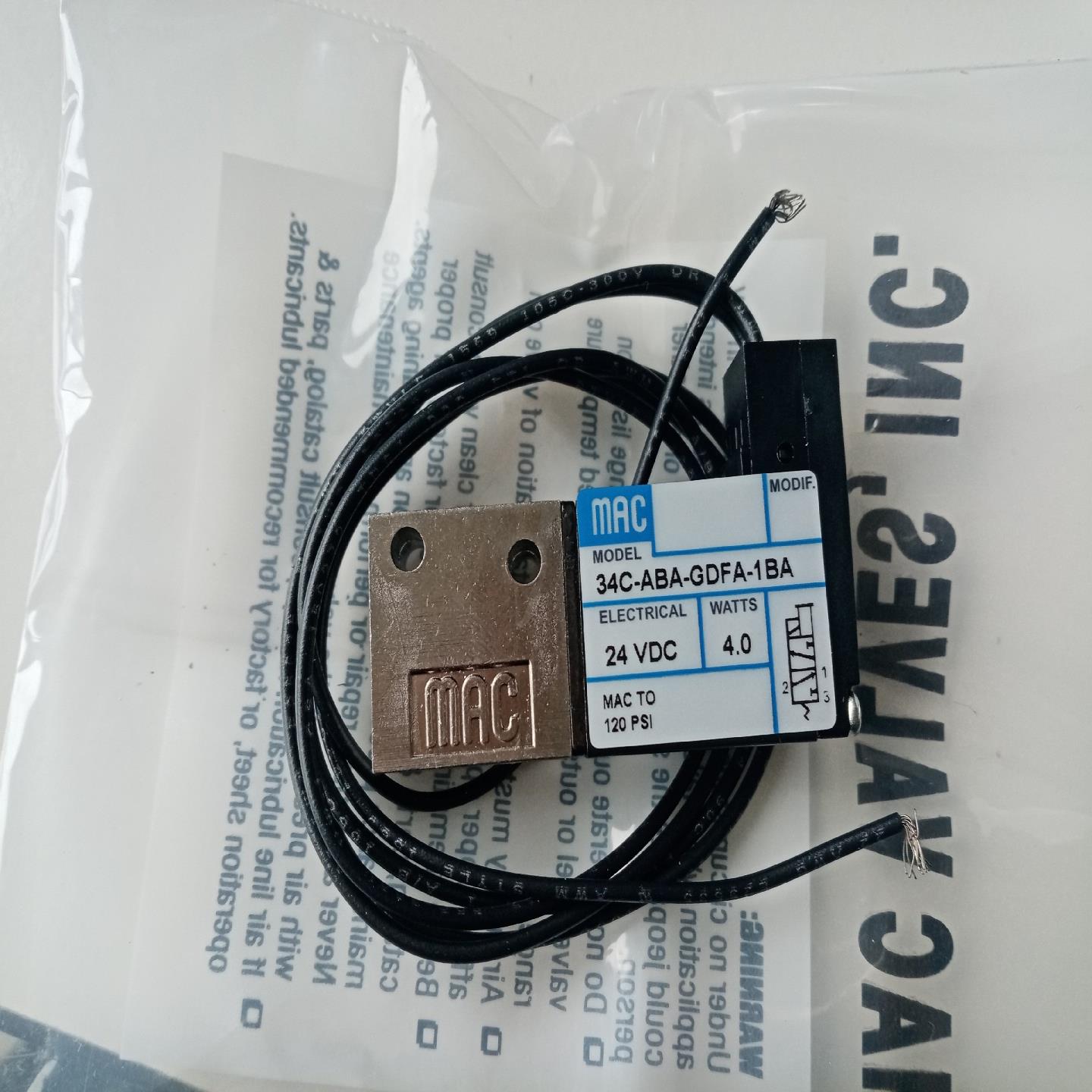 美国MAC电磁阀34C-ABA-GDFA-1BA，进【博航商行】