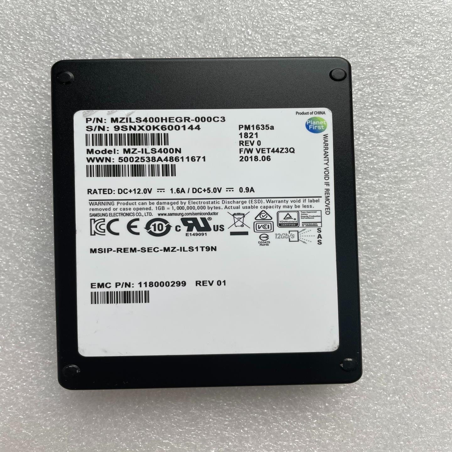 【请询价】PM1635a 400g 25寸 SAS 固态硬盘SSD