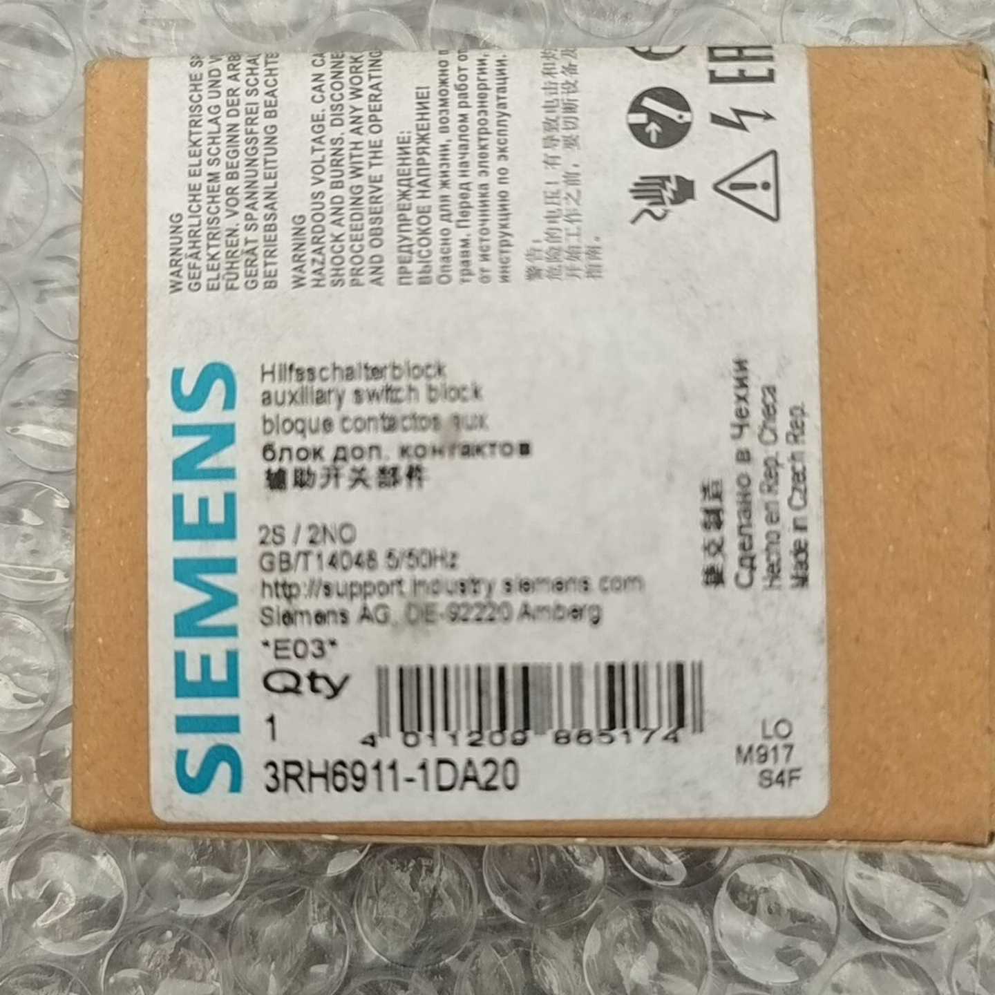 辅助触头3RH6911-1DA201个询价