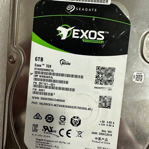 希捷6T银河系企业级ST6000NM021A3.5寸SA-议价