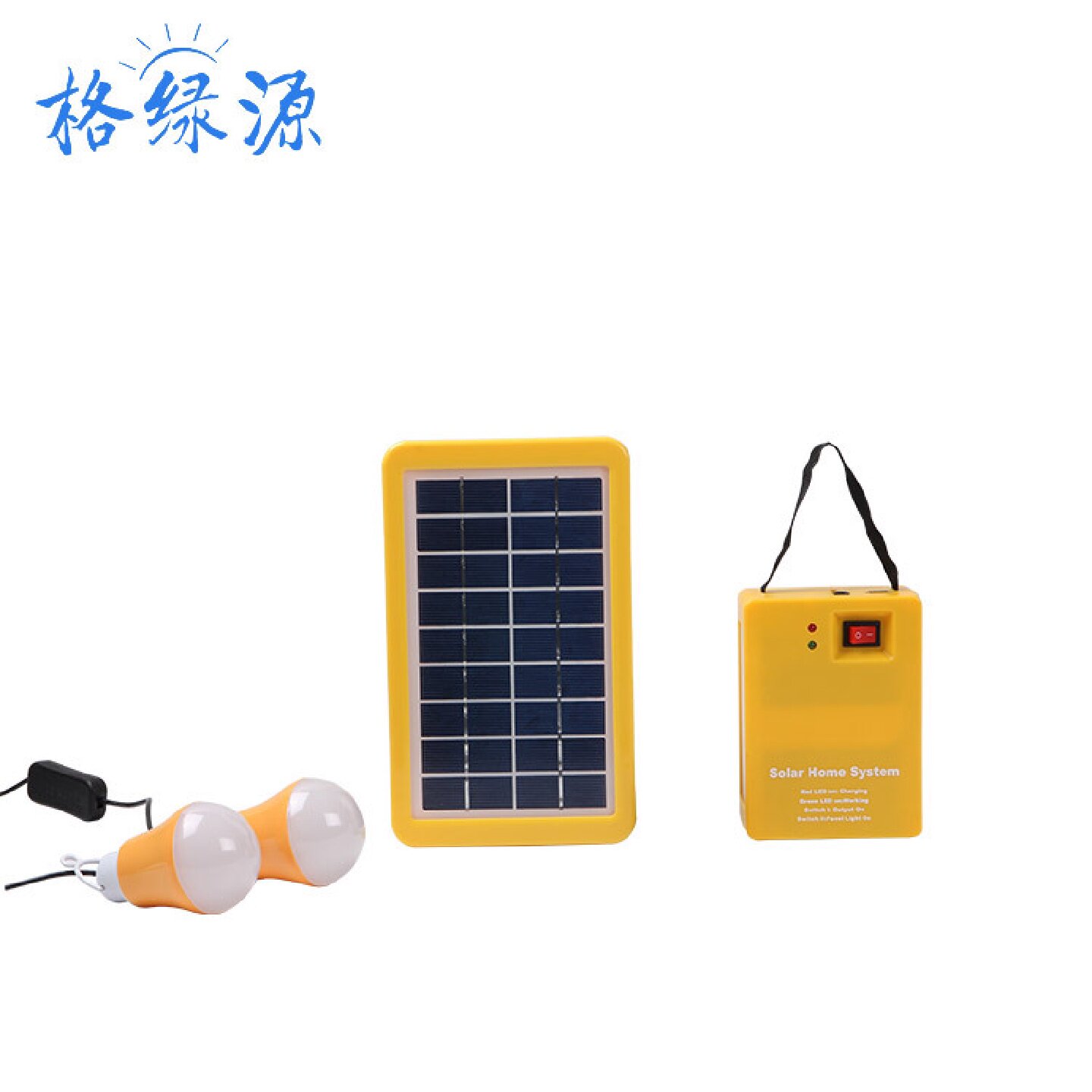 家用太阳能灯小系统3W2灯6V4AH户外应急照明夜市露营节能灯泡