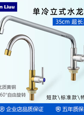 Nann Liuu 厨房水龙头立式家用龙头加长加高单冷菜盆旋转过滤