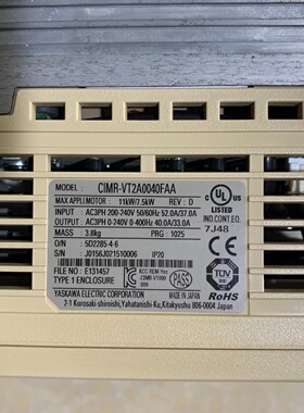 询价-安川变频器CIMRVT2A0040FAA11KW7