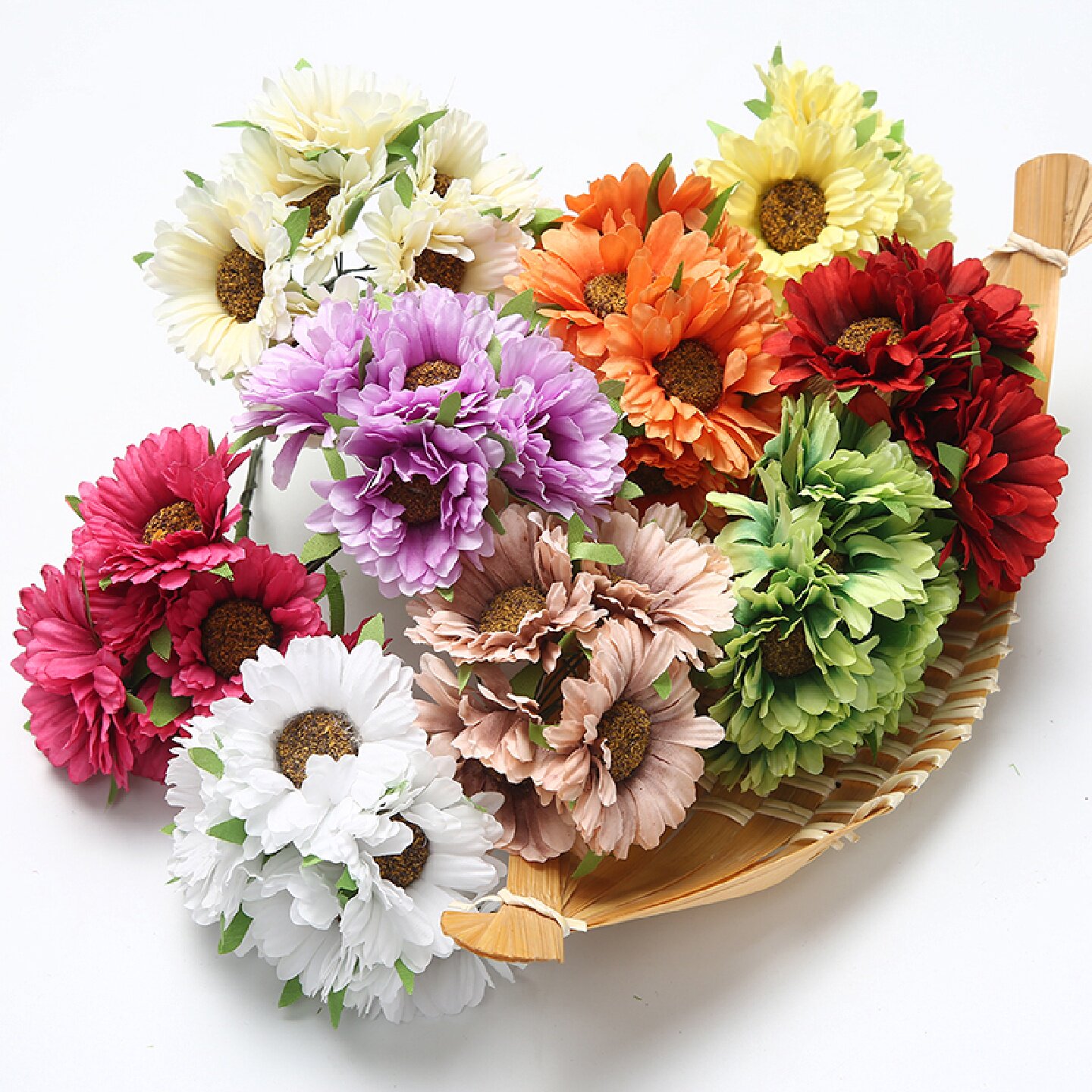 仿真向日葵花束非洲菊雏菊家居装饰假花婚庆花饰DIY手工材料