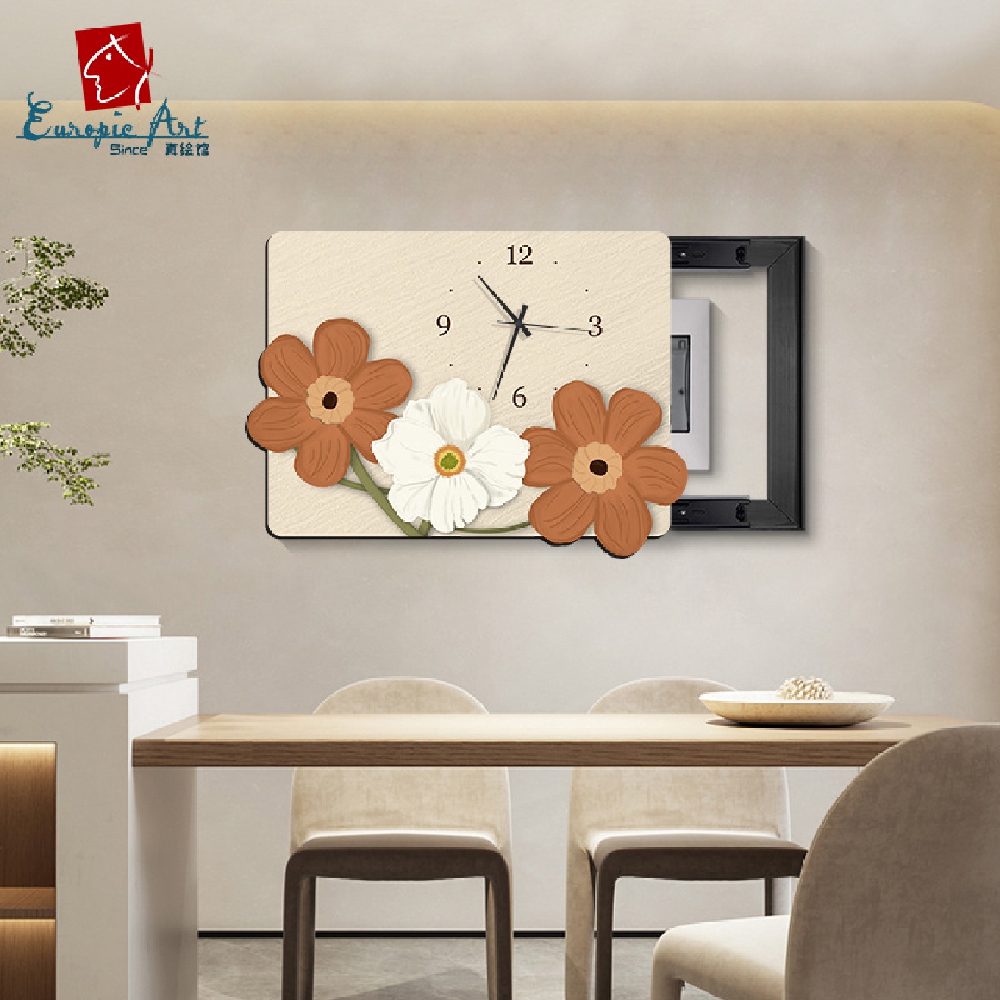 北欧风电表箱装饰画创意配电箱挂画小清新花卉餐厅电箱遮挡壁画图片