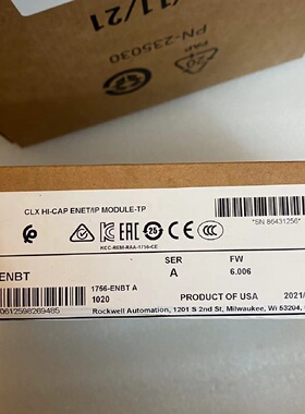 议价1756-ENBT 桥接模块 10/100 Mbps，64 个 TCP/IP 连接 1756EN