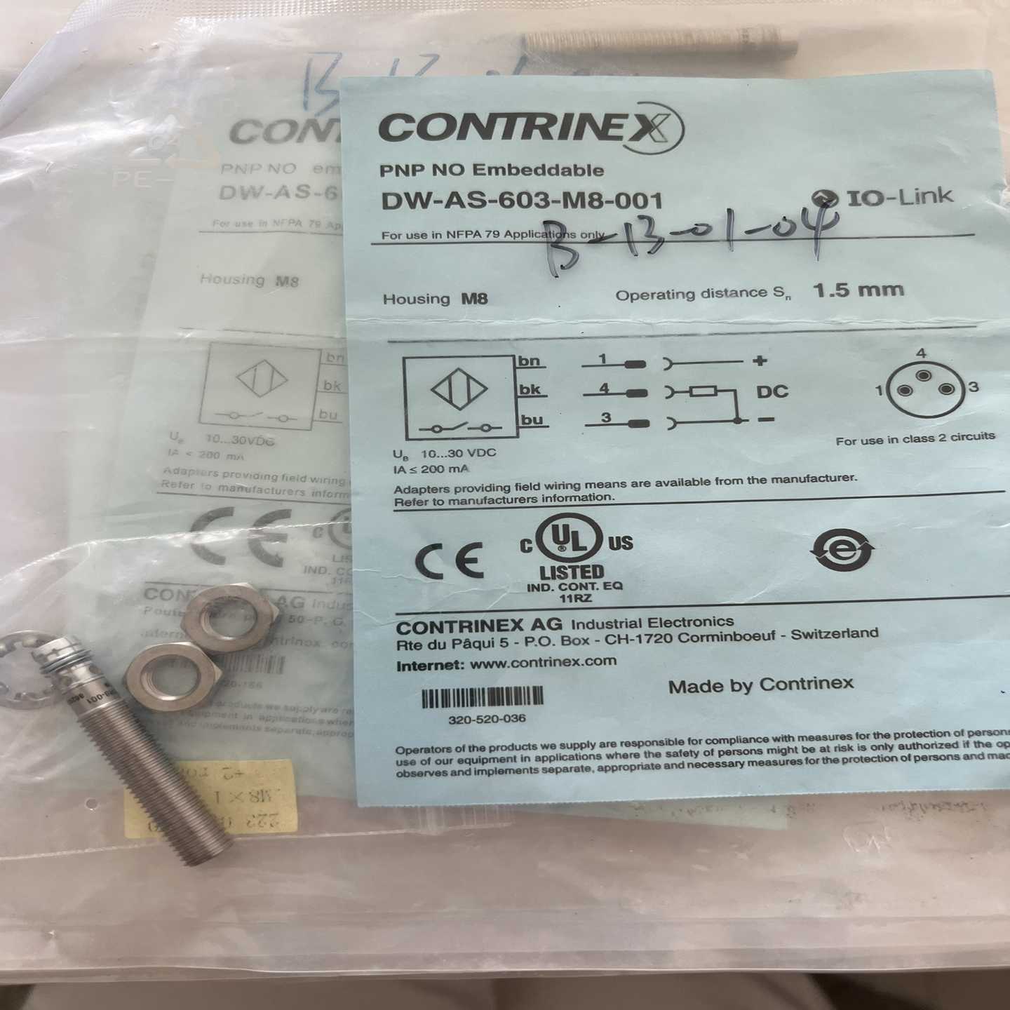 科瑞接近开关DW-AS-603-M8-0016个70询价