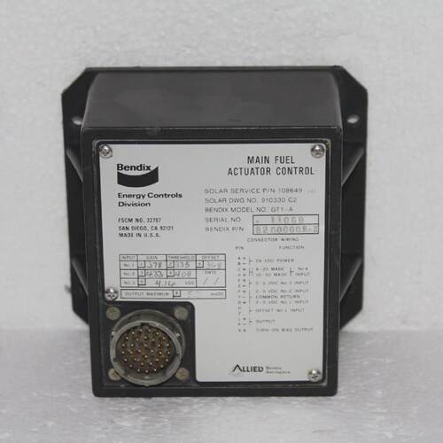 Bendix GT1A PN 820000083 Hand Fuel Actuator Control