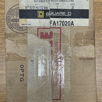 SQUARE D FA17020A 20A 1P 347VAC 125VDC CIRCUIT BREAKER **NEW