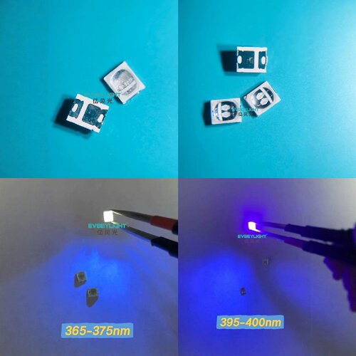 UV2835球头紫外365395nm紫光LED灯珠1W发光二极管紫光带透镜灯珠