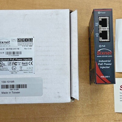 Sixnet EBPSE24V1B Industrial PoE Power Injector  *NEW in Box