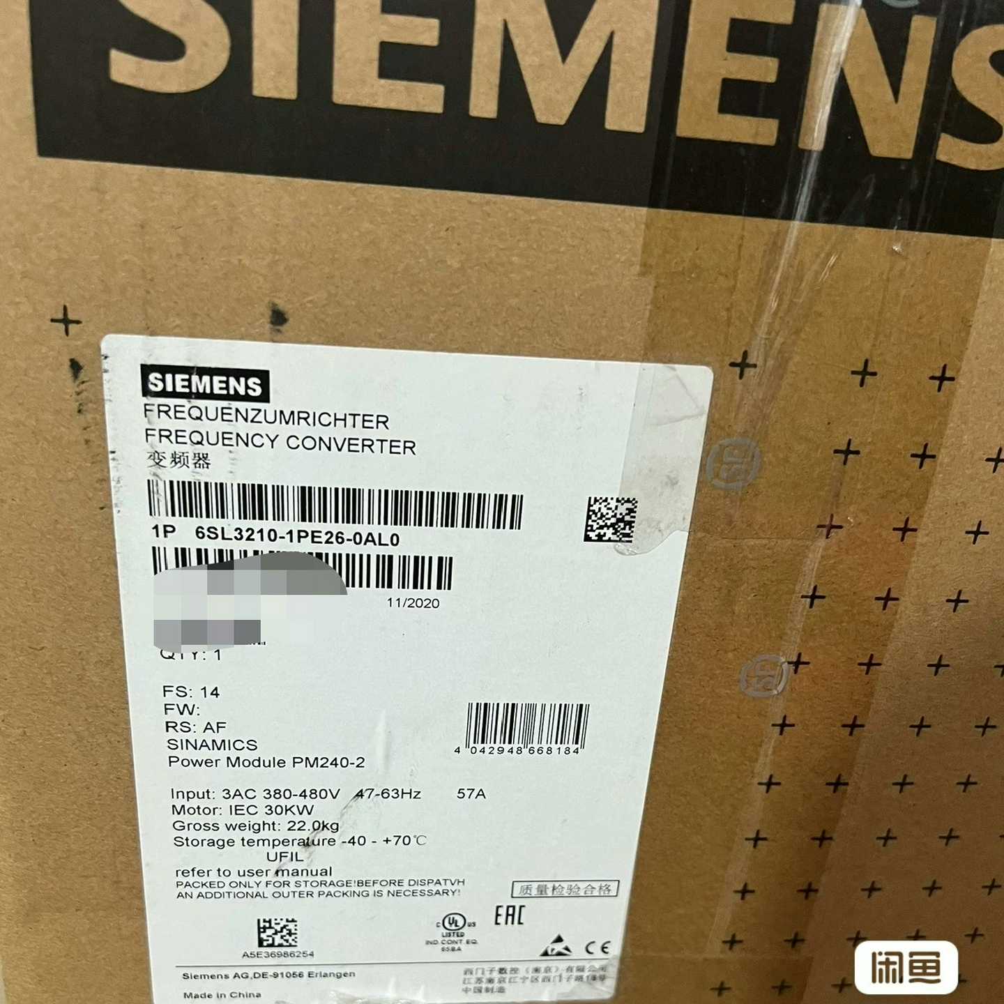 6SL3210-1PE26-0AL0变频器，一询价