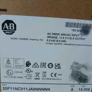 议价美国罗克韦尔753 20F11NC5P0JA 755变频器20F11NC011JA0NNNNN