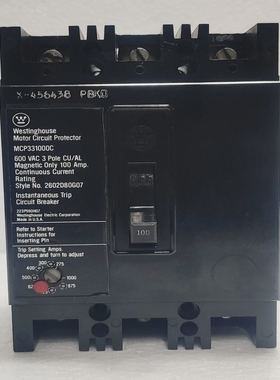 WestinghouseMCP331000CR600VAC3PoleCU/AL100Amp.StyleN