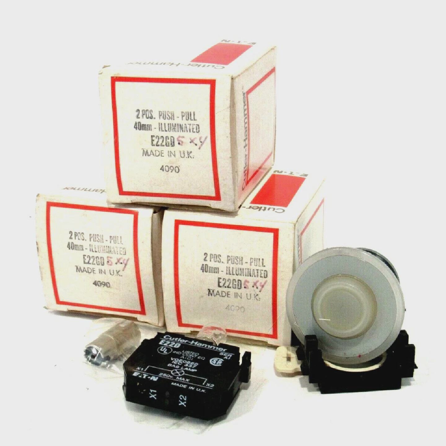 Lote De 3 Nuevos CUTLER HAMMER E22GD5X4 Con Luz Botn Presion - 实物图
