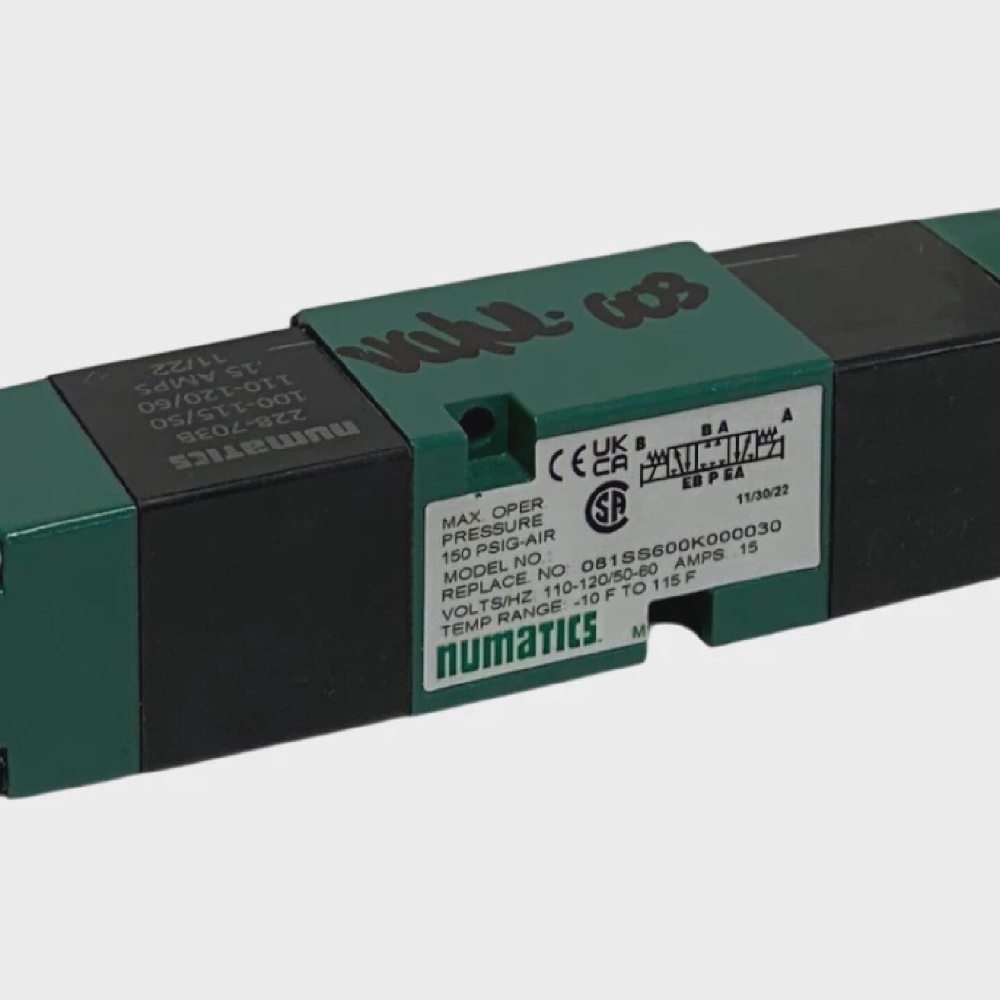 ASCONUMATICS081SS600K000030MARK8系列SOLENOID气门双光NSNP - 实物图
