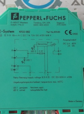 1件装全新PEPPERLFUCHSKFD2EB2电源模块KFD2EB243546