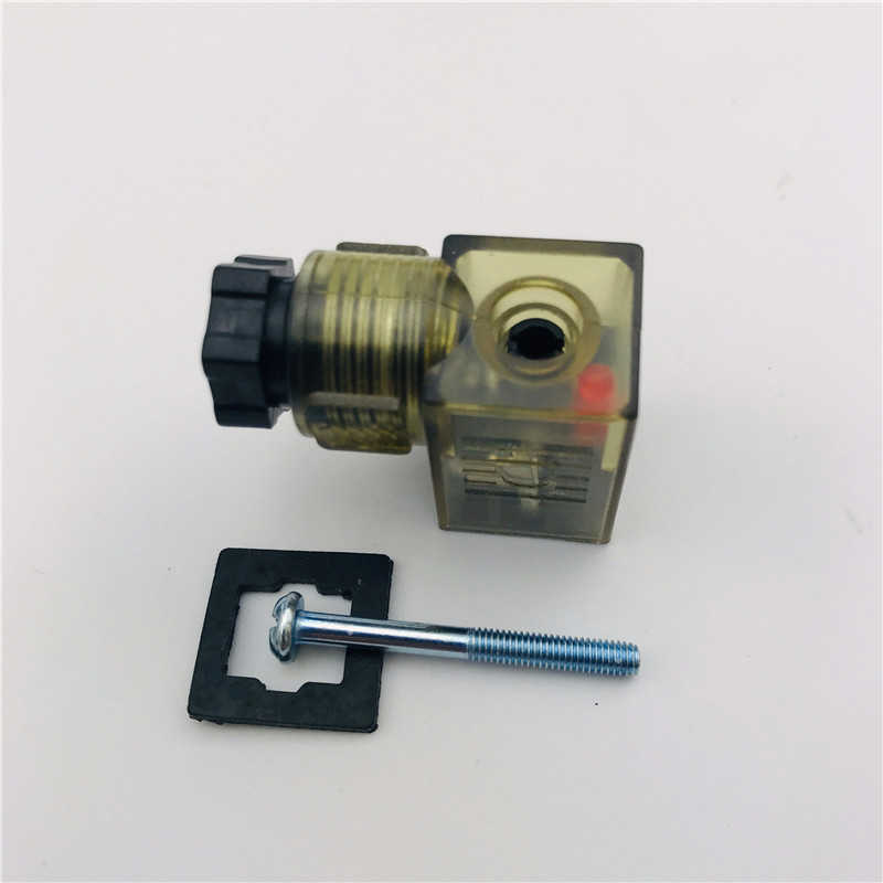 气阀电磁阀插头连接器DIN43650C型110插头接线盒插座灯C型脚距9