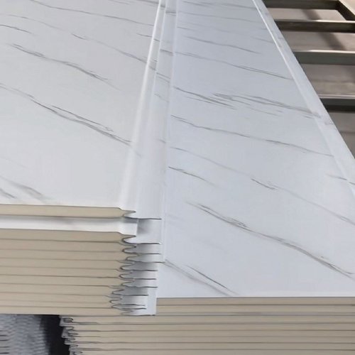 防火阻燃轻钢金属雕花板夹芯板护墙板活动板房装饰电梯井道一体板