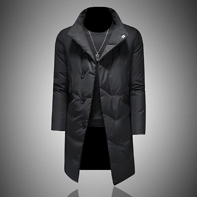 羽绒服男装年新款冬季加厚潮流中长款休闲白鸭绒大码保暖外套潮男