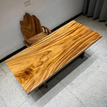 胡桃木办公桌现代简约老板桌黄花梨茶桌实木大板餐桌红木书桌树脂