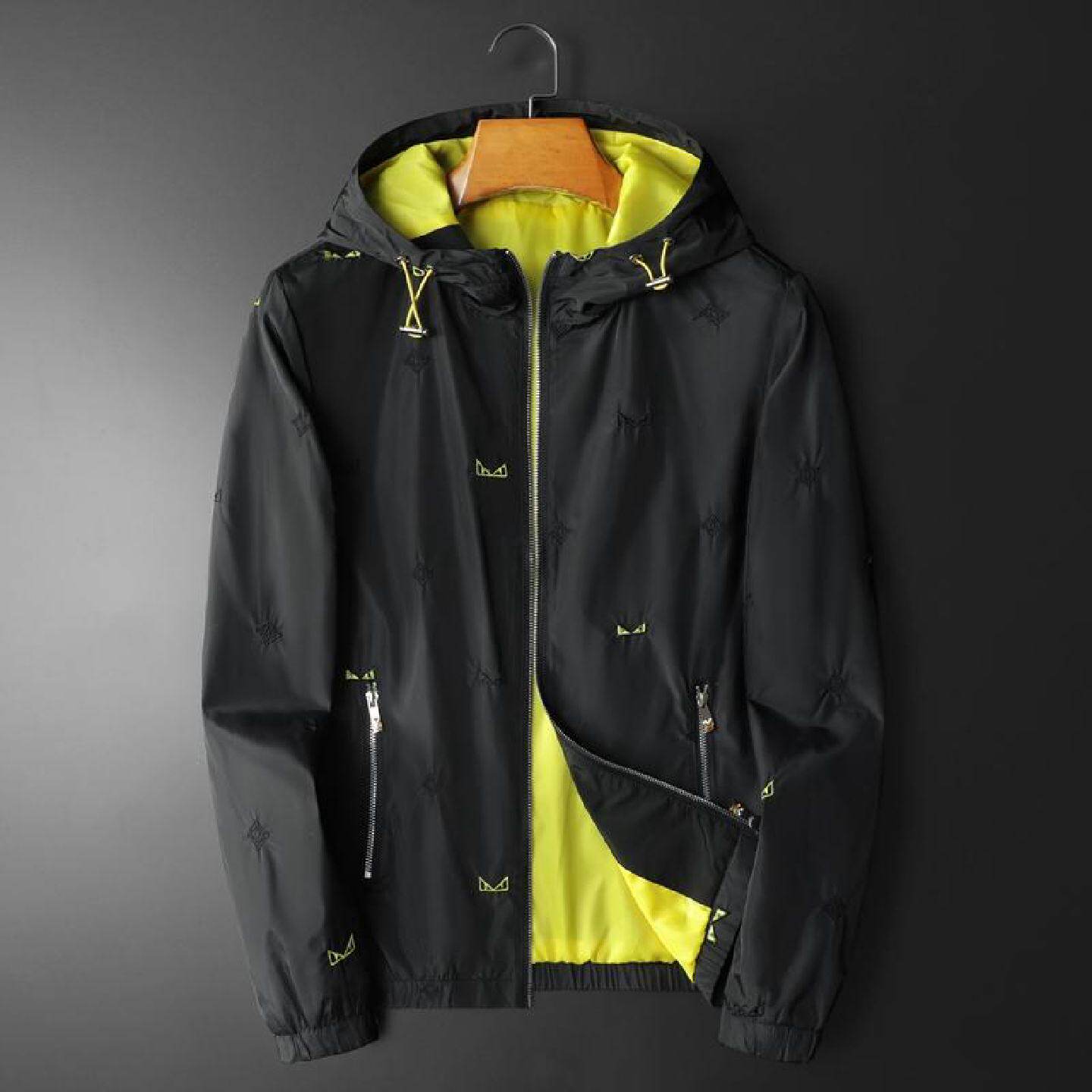 欧货高端连帽夹克男士春季新款休闲拉链衫欧洲站潮牌大码外套潮男