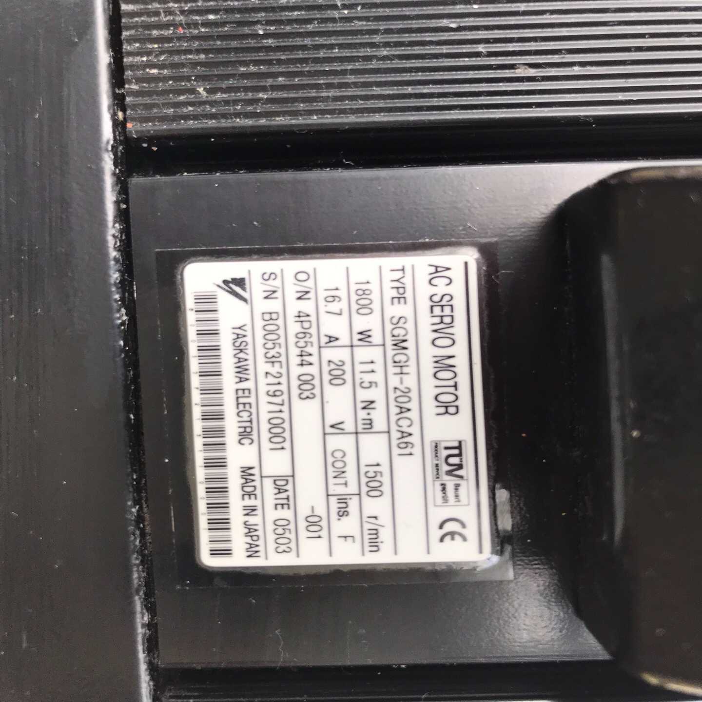 安川伺服电机一台SGMGH-20ACA61(1800W)--议价商品