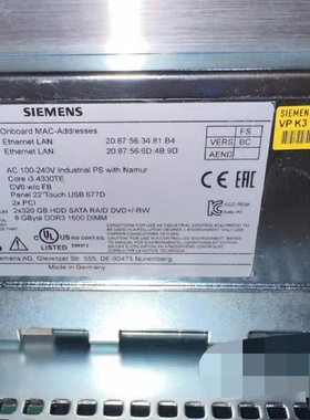 （请询价）6AV72602DH300XX5橙色新功能完好议价出