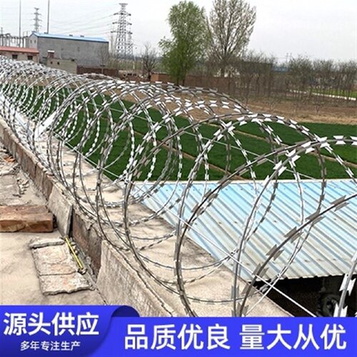防盗防爬刺绳监狱围墙刺丝滚笼防护网刀片带刺铁丝网钢丝网铁蒺藜