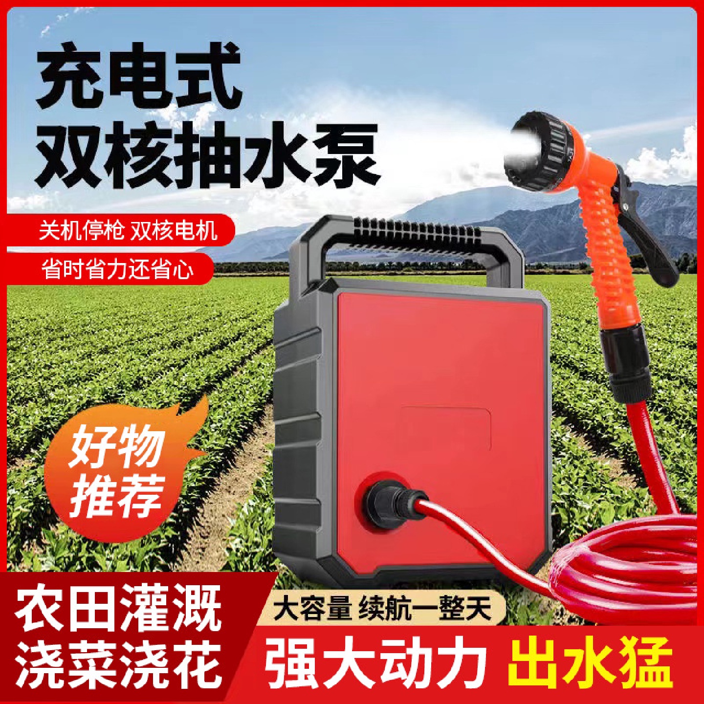 供应锂电抽水泵浇菜充电农用灌溉家用花园浇花无线抽水自吸泵