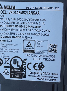 议价MS300变频器型号V1A6MS21ANSAA0议价