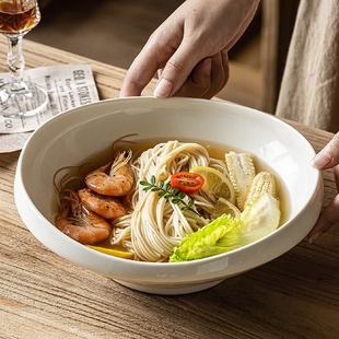 汤盆 汤碗餐具大碗家用异形碗感陶瓷菜碗拉面碗斗笠碗创意日式