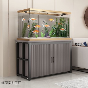 鱼缸底柜客厅承重置物柜带门鱼缸底座铁艺鱼缸专用架子家用鱼缸柜