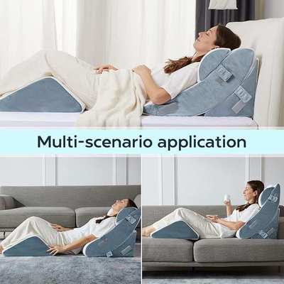 4 件套矫形床楔形枕用于睡眠记忆泡沫枕头套装三角形可调节支撑枕