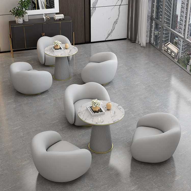 轻奢酒店大堂商务接待休闲沙发椅欧式简约休息区会客洽谈桌椅组合