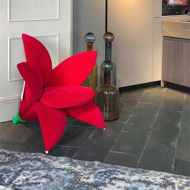 百合花椅喇叭花瓣沙发椅设计师时尚异形样板房别墅卧室舒适休闲椅