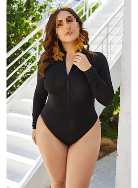 long sleeves bodysuits fat women swimsuit bathing swimwear