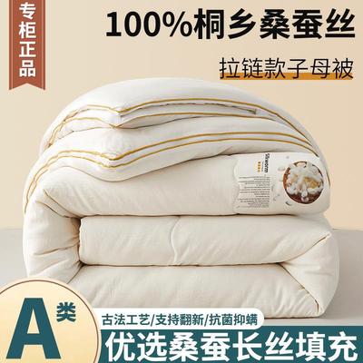 桐乡蚕丝棉被桑丝子母被二合一拉链款春秋棉被芯冬被四季通用