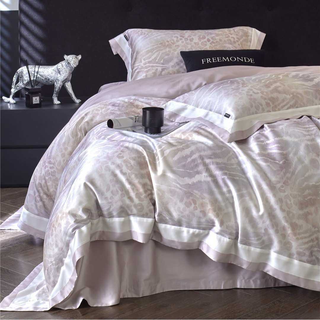 现代轻奢风数码印花裸感丝滑床品夏季凉感兰精莱赛尔天丝四件套