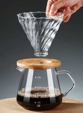 Glass Coffee Pot Hand Brewed Drip Pour Over Coffee Filter