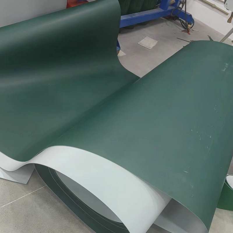墨绿色PVC输送带 2 3 4 6mmPVC平带 PVC传送带厂家 可定 制