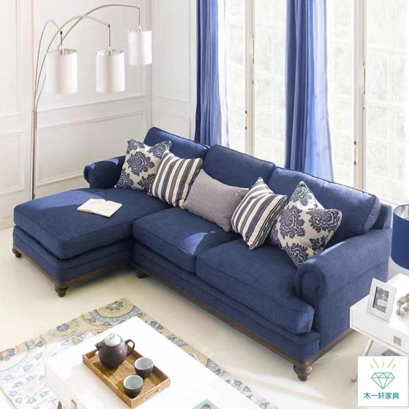 美式复古布艺沙发组合法式经典简约多人沙发客厅卧室两用网红沙发
