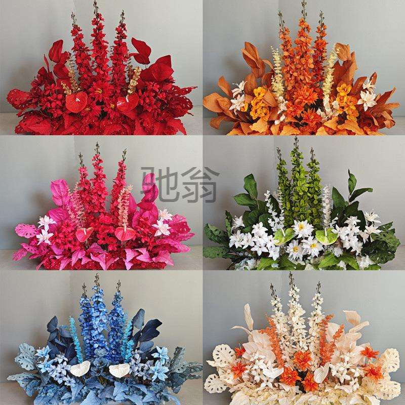 婚庆地排花千代兰仿真花高端婚礼堂花排场地布置T台路引装饰花艺