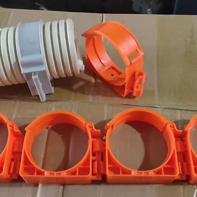 75/160新风新款管扣中央空调管道PE管PE空调通风系统软管波纹管卡