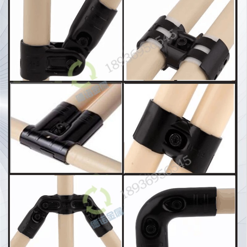 28精益管配件电泳接头货架工作台线棒连接复合管夹圆管金属扣件