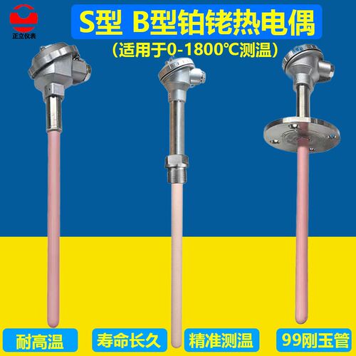 B型S型铂铑热电偶WRP-130耐高温0-1600度刚玉管热电偶温度传感器