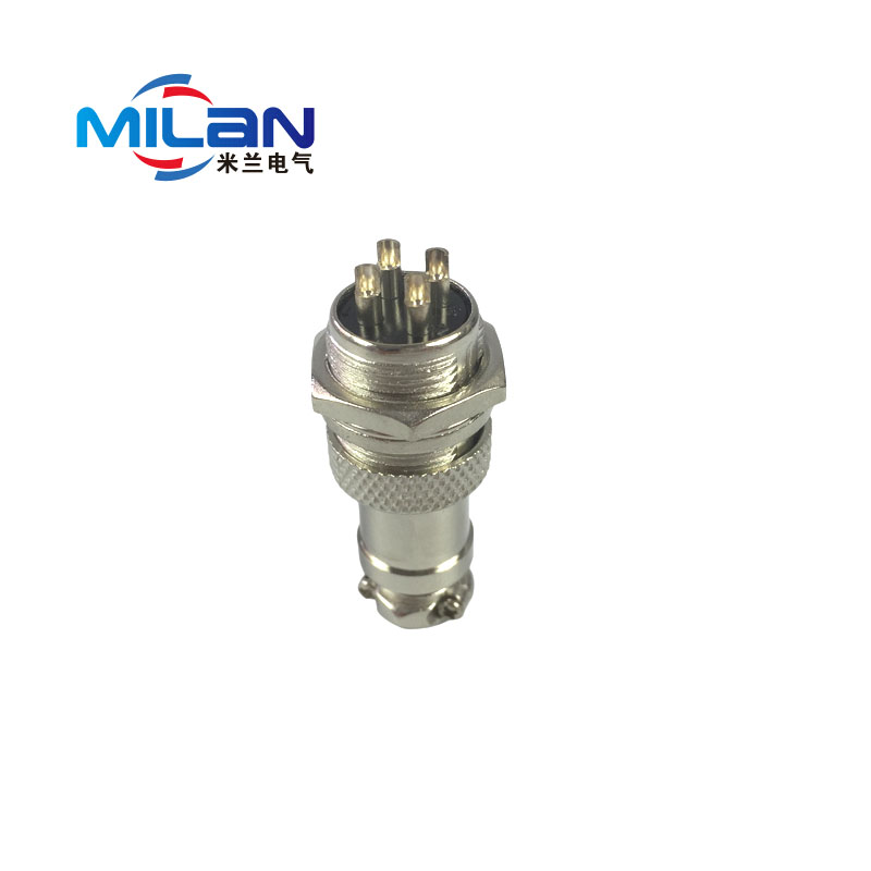 航空插头 4芯航空插件 插座 GX16-4 M16 连接器 接插件 螺口