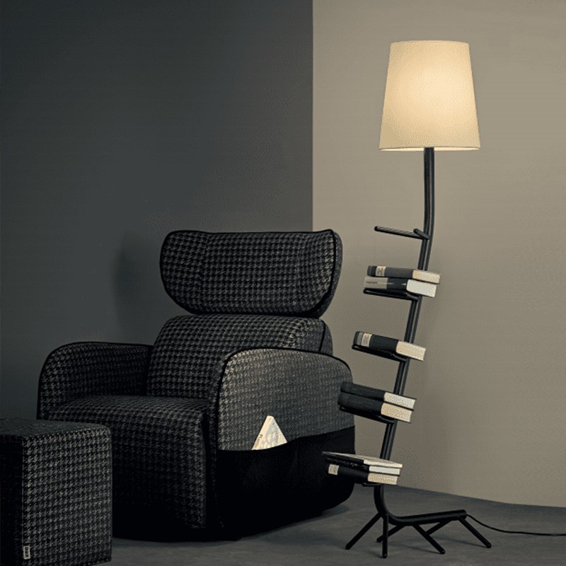 美式复古落地灯书房立式台灯客厅沙发高级感轻奢置物架卧室床头灯