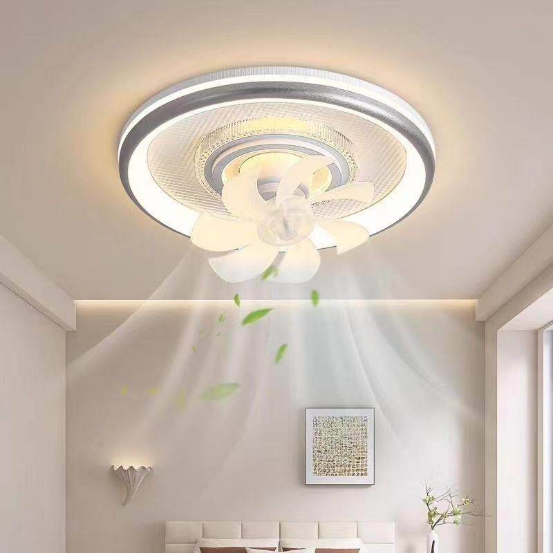 北欧儿童房间吸顶灯卧室灯带电风扇灯一体摇头吊扇灯简约现代灯具