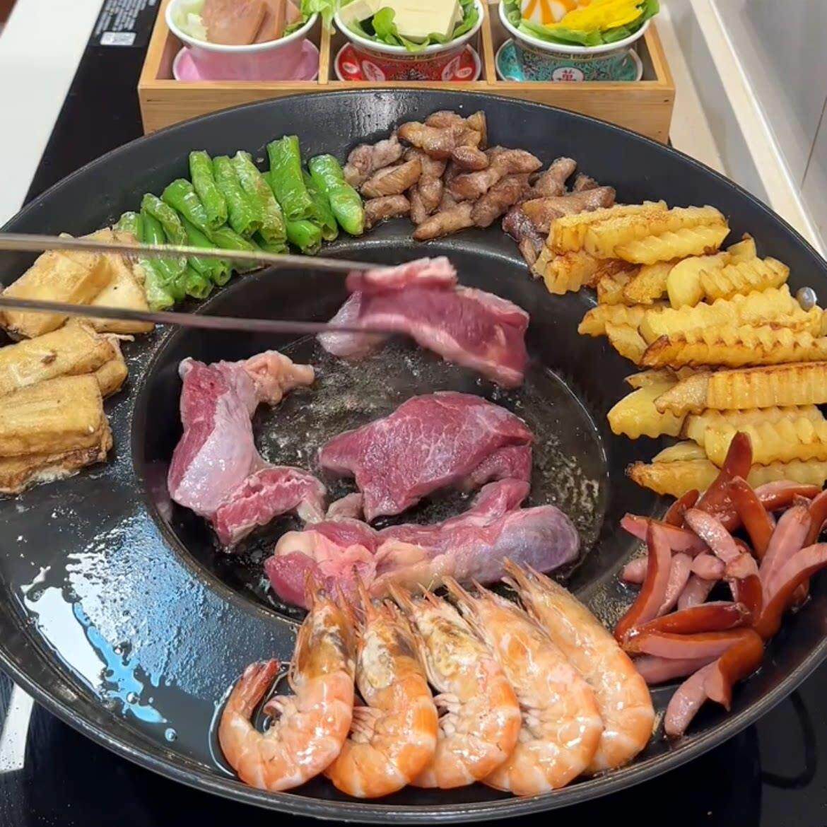 免开锅贵州烙锅老式无涂层铁锅加厚家用罗锅专用不粘锅烧烤一体锅